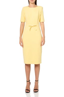 Adrianna Papell Women's Mini Bow Front Sheath Dress, Warm Sun, 12