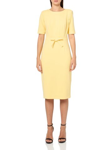 Adrianna Papell Women's Mini Bow Front Sheath Dress, Warm Sun, 12