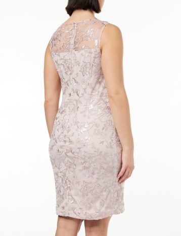 Gina Bacconi Embroidered Dress with Matching Chiffon Jacket, Rose Pink, 16 - Image 2