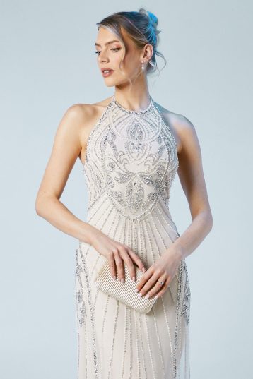 Coast Sculpting Halterneck Embellished Wedding Dress, 12, Ivory - Image 3