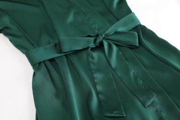 OWITER Long Women's Satin Robe for Wedding Party or Bachelor Party 6040 (UK, Alpha, One Size, Regular, Regular, Green) - Image 2