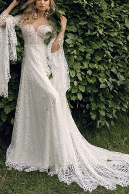 Women's Wedding Dresse Bohemian Wedding Gowns, Ivory