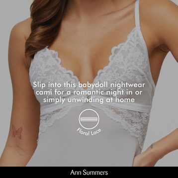Ann Summers Icon Chemise Lingerie Lace Babydoll Lingerie for Women, Chiffon Nightwear, Womens Lingerie Dress with Plunge Neckline & Adjustable Straps - Genuine Chemise Nighties for Women White - Image 7
