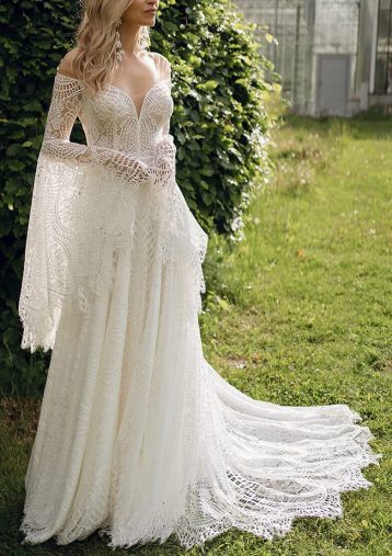 Women's Wedding Dresse Bohemian Wedding Gowns, Ivory - Image 5