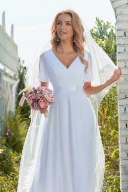 Ever-Pretty Women's Empire Waist Long Trailing Evening Gown Dresses White