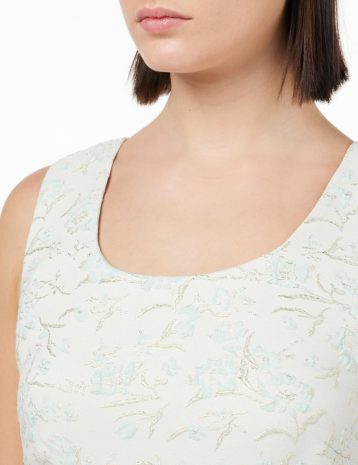 Gina Bacconi Jacquard Dress and Coat, Mint Green, 12 - Image 3