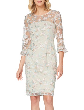 Gina Bacconi Women's Armina Mother of The Bride Dress, Turquoise/Pink, 12