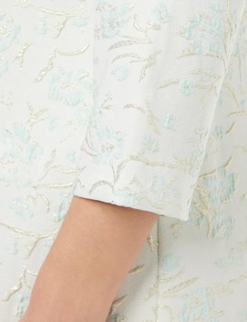 Gina Bacconi Jacquard Dress and Coat, Mint Green, 12 - Image 4