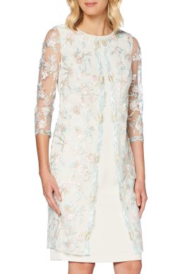 Gina Bacconi Women's Haila Mother of The Bride Dress, Turquoise/Pink, 10