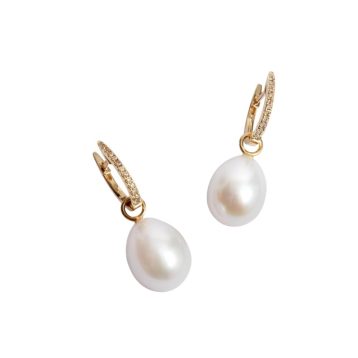 18ct Yellow Gold Pearl & Diamond Earrings