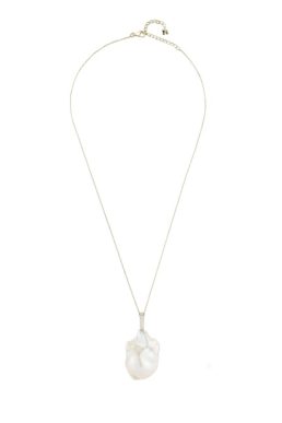 MATEO New York, Pearl and diamond dot necklace
