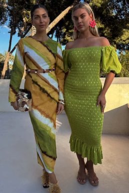 Never Fully Dressed Olive Jojo Dress with Gold Fleck