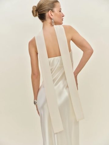 Reformation Oren Silk Strapless Bridal Maxi Dress Ivory Bridal Silk
