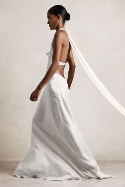 Reiss Brackley Atelier Duchess Satin Maxi Dress White