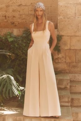 Reiss Dion Wide-Leg Cut-Out Jumpsuit Pale Pink