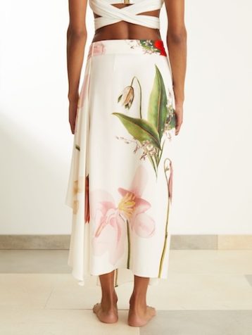 Reiss Kassia Reiss | NYBG Floral Midi Skirt Ivory Multi