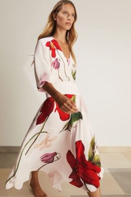 Reiss Nola Reiss | NYBG Floral-Print Maxi Dress Ivory Multi