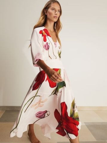 Reiss Nola Reiss | NYBG Floral-Print Maxi Dress Ivory Multi