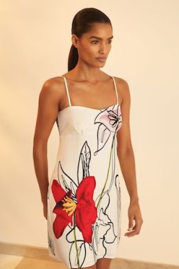 Reiss NYBG FLORALPRINT MINI Dress Ivory Multi