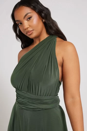 YOURS LONDON Curve olive green Multiway Maxi Bridesmaid
