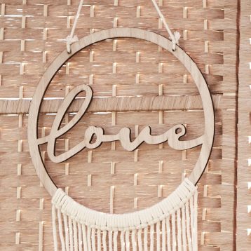Ginger Ray PAMA-113 Hanging Hoop, A Touch of Pampas Wooden Love - Image 4