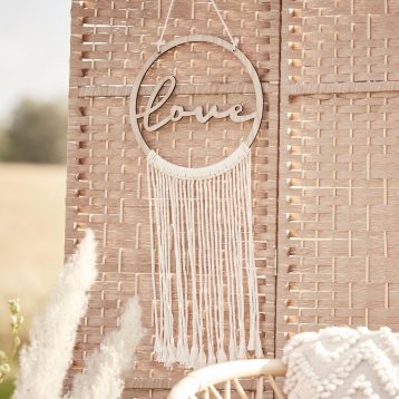 Ginger Ray PAMA-113 Hanging Hoop, A Touch of Pampas Wooden Love