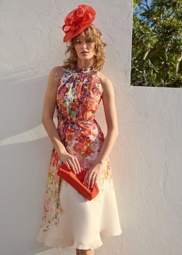 Phase Eight Bethany Floral Dress Red White Multi