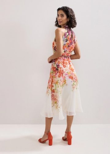 Phase Eight Bethany Floral Dress Red White Multi