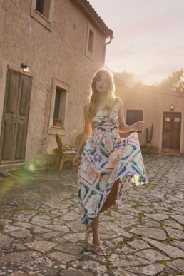 Nobody's Child Abstract Floral Bandeau Felicity Midi Dress Multi