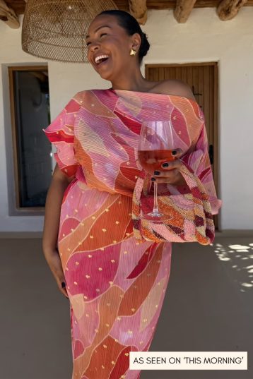 Never Fully Dressed Pink Abstract Tilly Dress, Multi