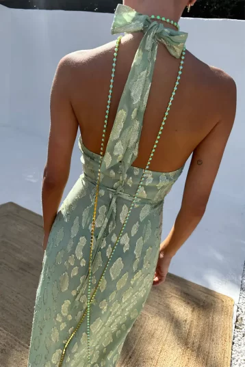 Never Fully Dressed Sage Freya Jacquard Maxi Dress