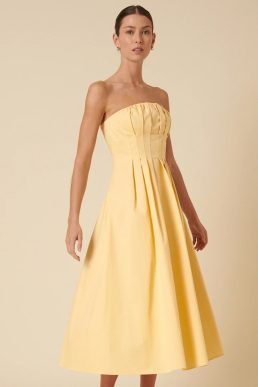 Nobody's Child Butter Yellow Bandeau Emmett Midi Dress