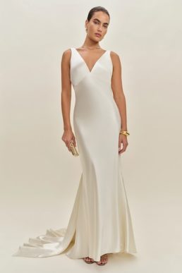 Reformation Margot Silk Maxi Wedding Dress Ivory