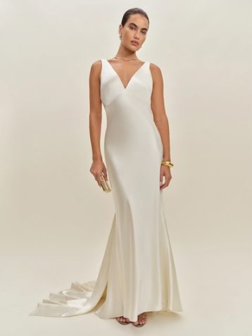 Reformation Margot Silk Maxi Wedding Dress Ivory