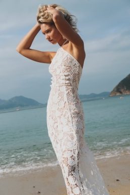 Sau Lee Rava Lace Midi Dress White