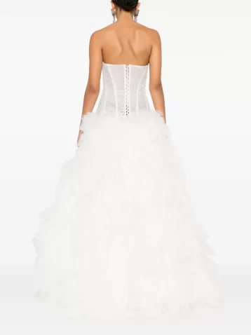 Ana Radu ruched tulle gown, Ivory