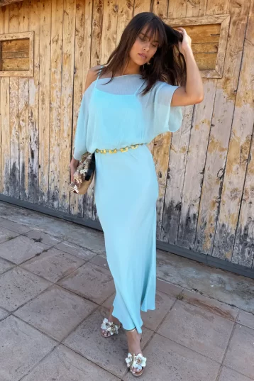 Never Fully Dressed Blue Chiffon Tilly Dress