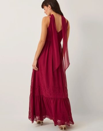 Monsoon Clare cutwork maxi dress & scarf orange