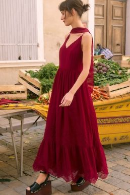 Monsoon Clare cutwork maxi dress & scarf orange