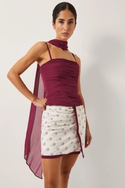 Monsoon The india edit colette ruched bandeau top & scarf red