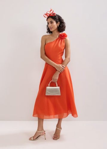 Phase Eight Joseline One Shoulder Dress Orange
