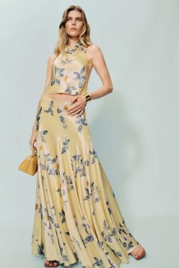 Reformation Sera Silk Two Piece New Day Multi