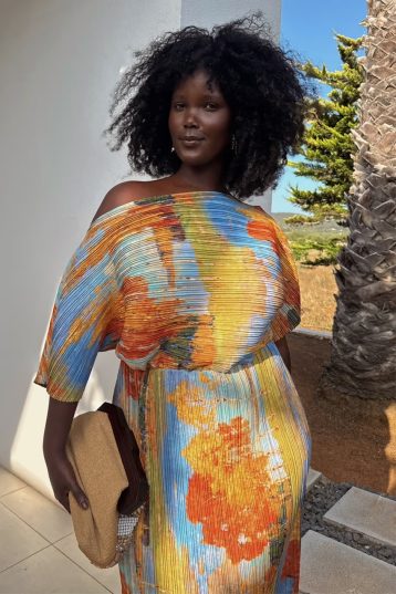 Never Fully Dressed Artist Tilly Dress, Orange/Multi - Image 2