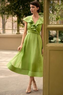 Phase Eight Annette Frill Dress Green