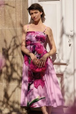 Phase Eight Cassia Printed Dress Pink Purple