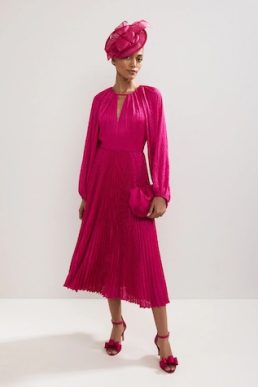 Phase Eight Faye Textured Dress Pink