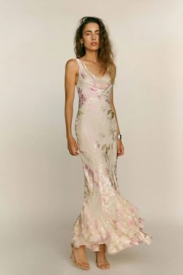 Reformation Evanthe Floral Maxi Dress Summer Haze Pink Multi
