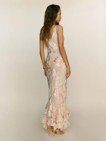 Reformation Evanthe Floral Maxi Dress Summer Haze Pink Multi