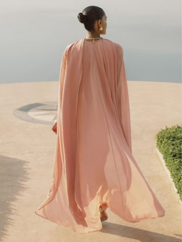 Reiss Farley Wide-Leg Cape Jumpsuit, Pink