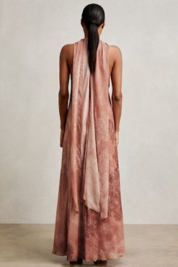 Reiss Lola Reiss | NYBG Floral Ruched Jersey Dress Khaki